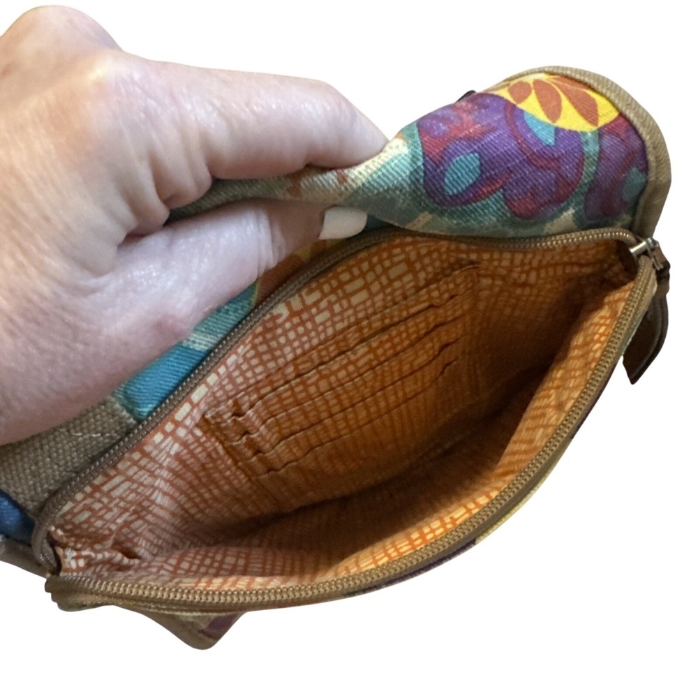 Fossil Canvas Crossbody Bag Floral Multi Color Boho Adjustable Strap Messenger - Picture 3 of 4